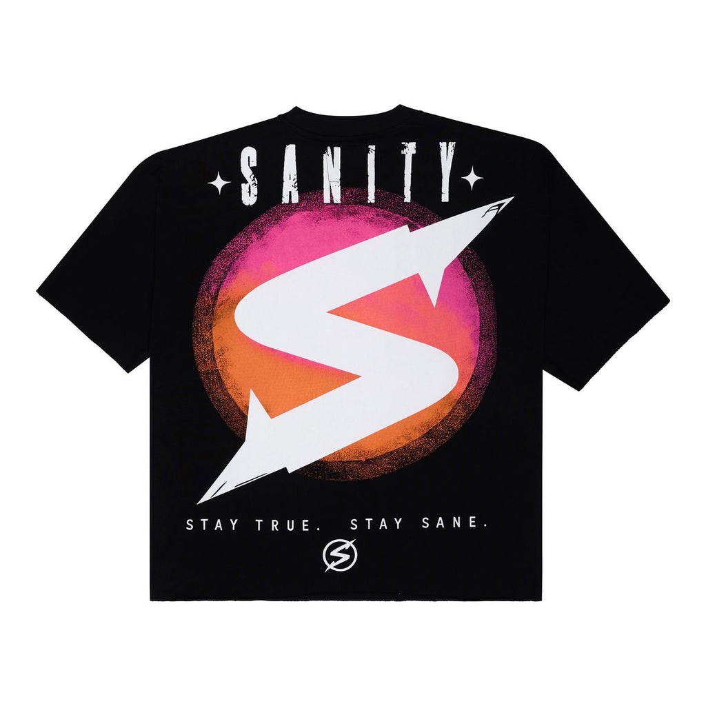 Sanity-Laser Vision BLACK CROP TEE