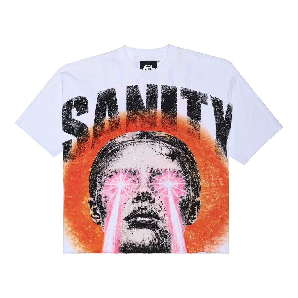 Sanity-Laser Vision WHITE CROPPED TEE