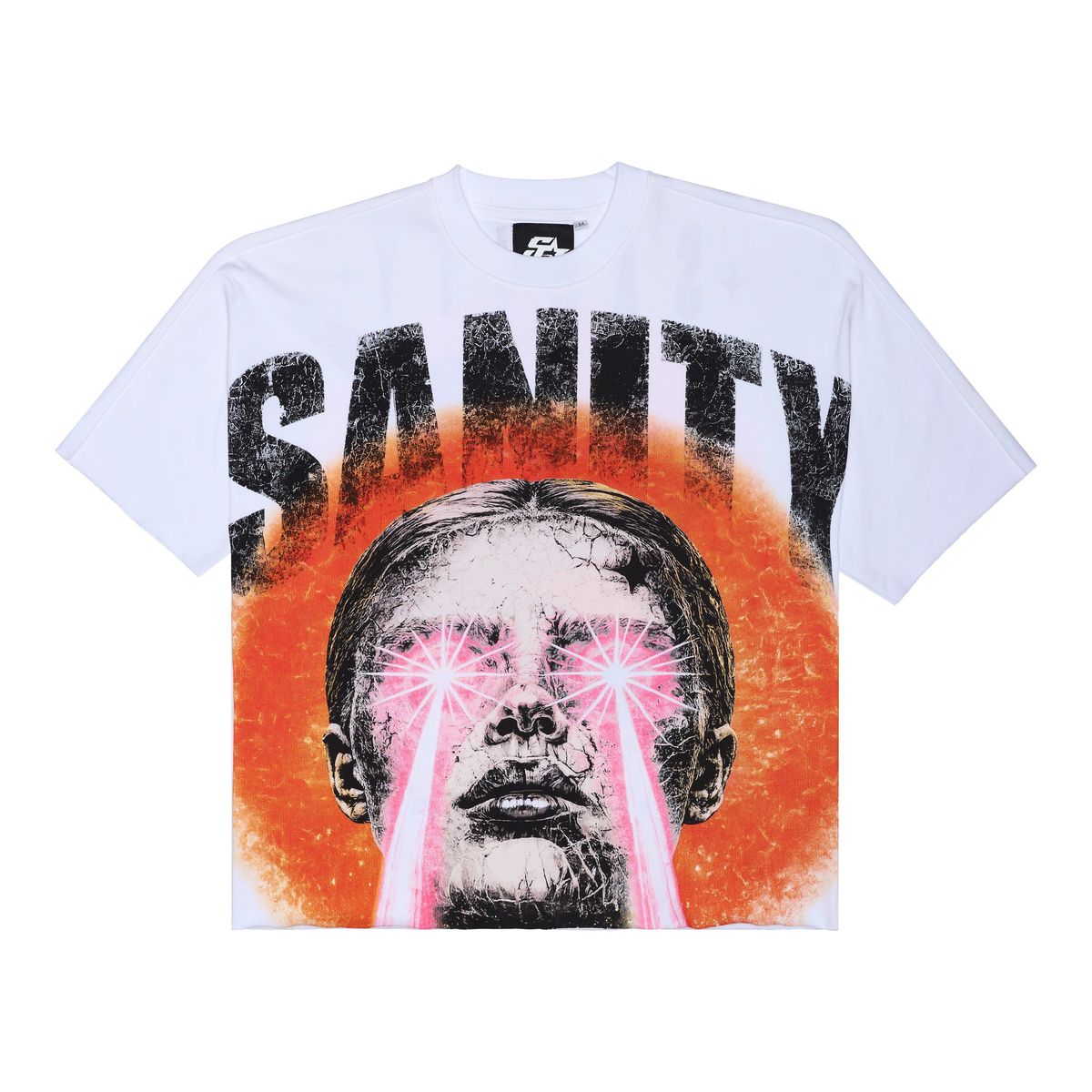Sanity-Laser Vision WHITE CROPPED TEE