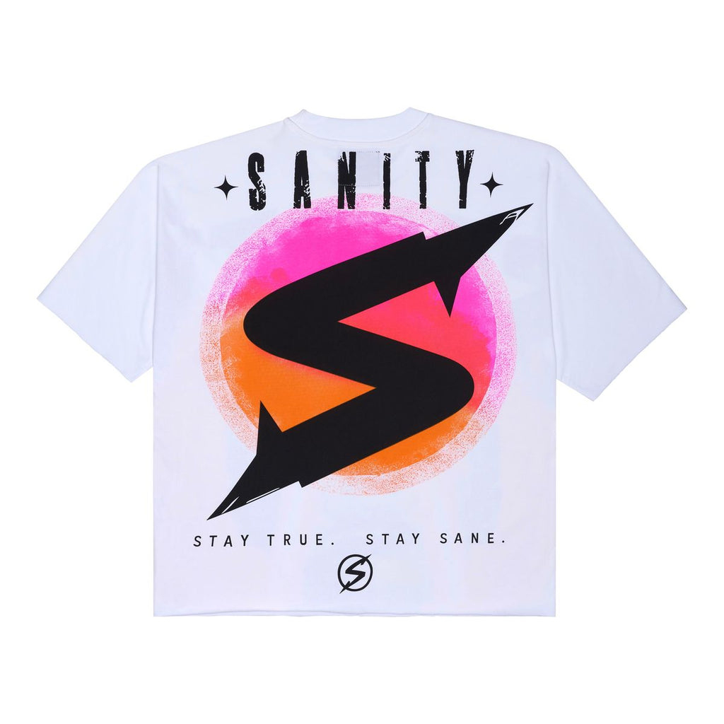 Sanity-Laser Vision WHITE CROPPED TEE
