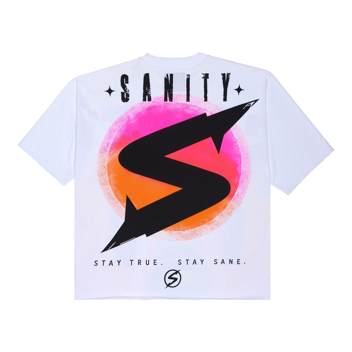 Sanity-Laser Vision WHITE CROPPED TEE