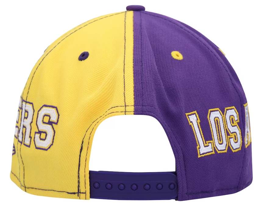 Los Angeles Lakers New Era Team Split 9FIFTY Snap Back Hat-Purple/Yellow