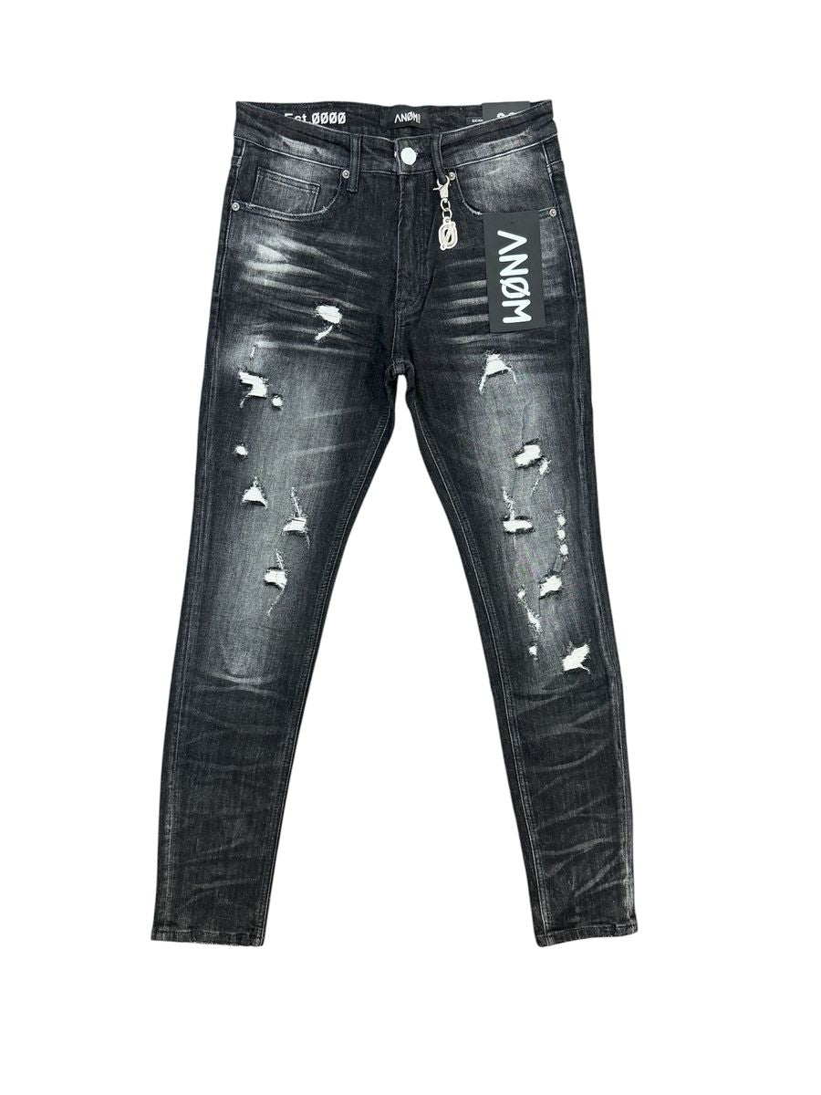 Anom YINYANG black wash denim