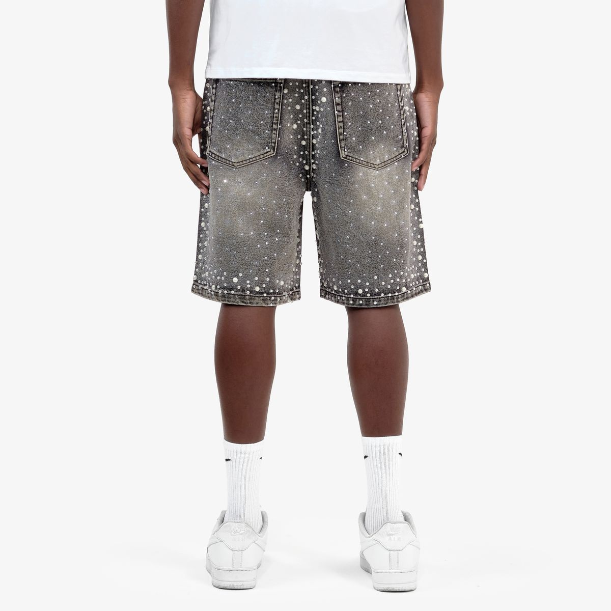 COPPER RIVET "PEARL GREY" JORTS