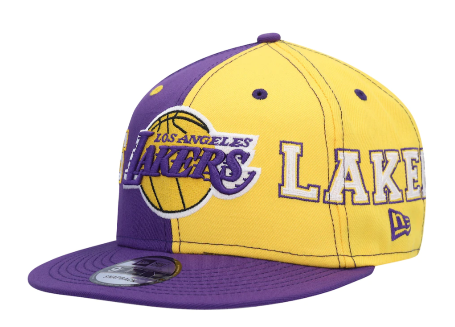 Los Angeles Lakers New Era Team Split 9FIFTY Snap Back Hat-Purple/Yellow
