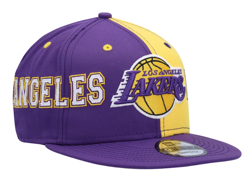 Los Angeles Lakers New Era Team Split 9FIFTY Snap Back Hat-Purple/Yellow