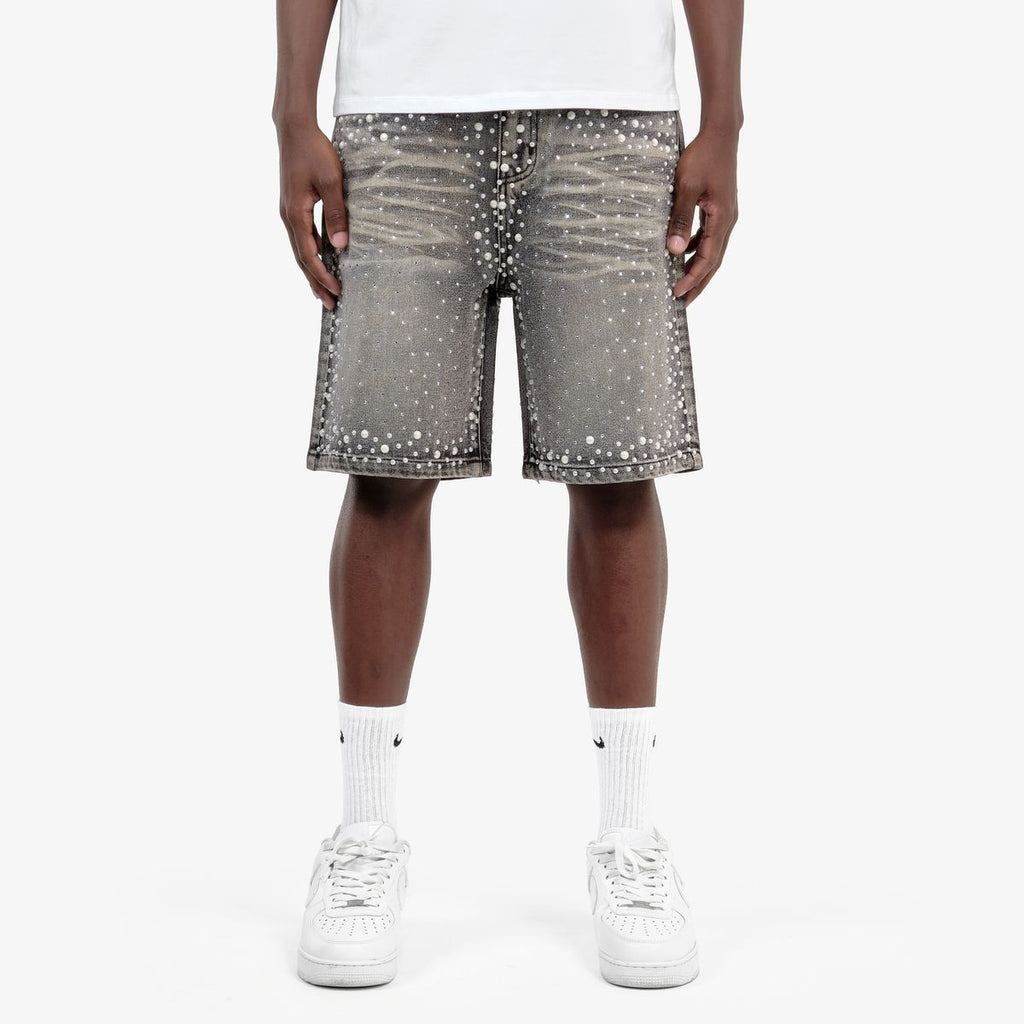 COPPER RIVET "PEARL GREY" JORTS